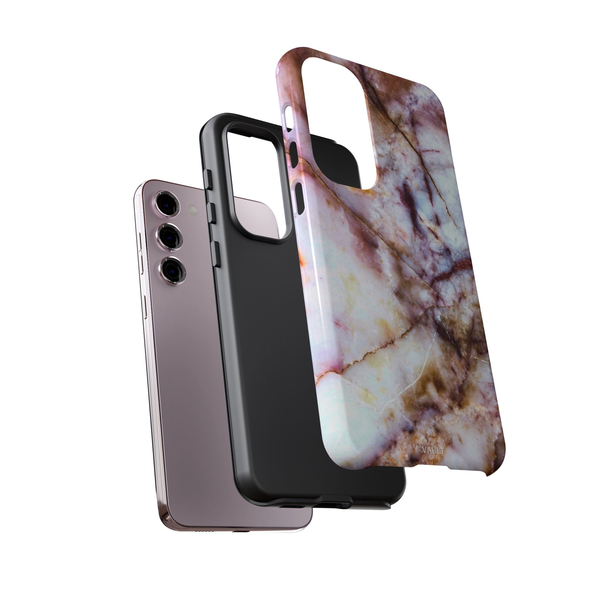 Marble Vein Tough Phone Case — Pink Quartz Protective Cover