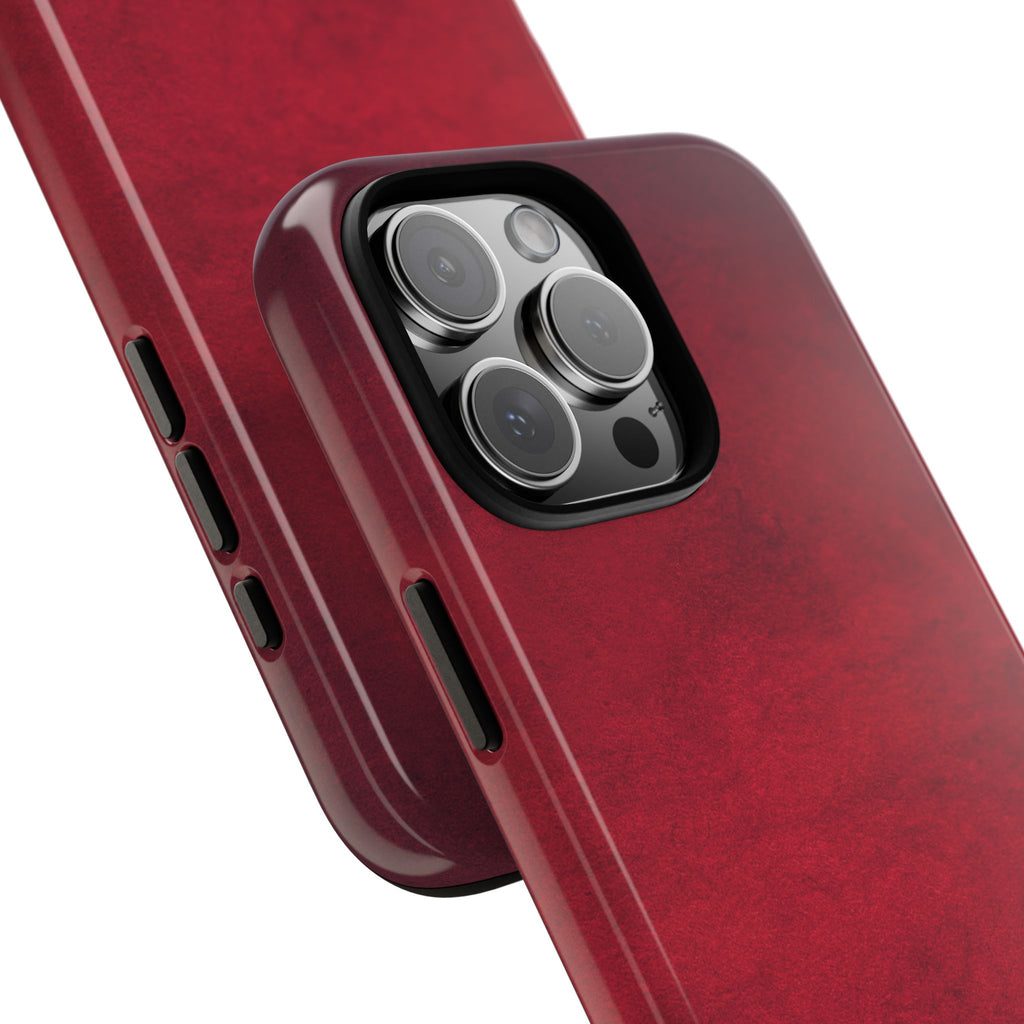 Red Leather Texture Phone Case Impact-Resistant Case