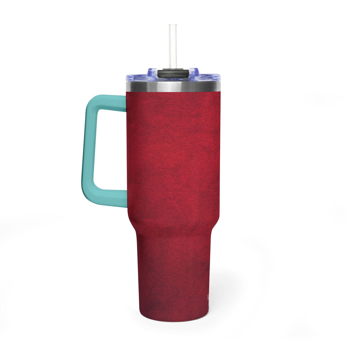 40oz Red Vacuum Tumbler – Insulated Travel Mug with Straw & Handle
