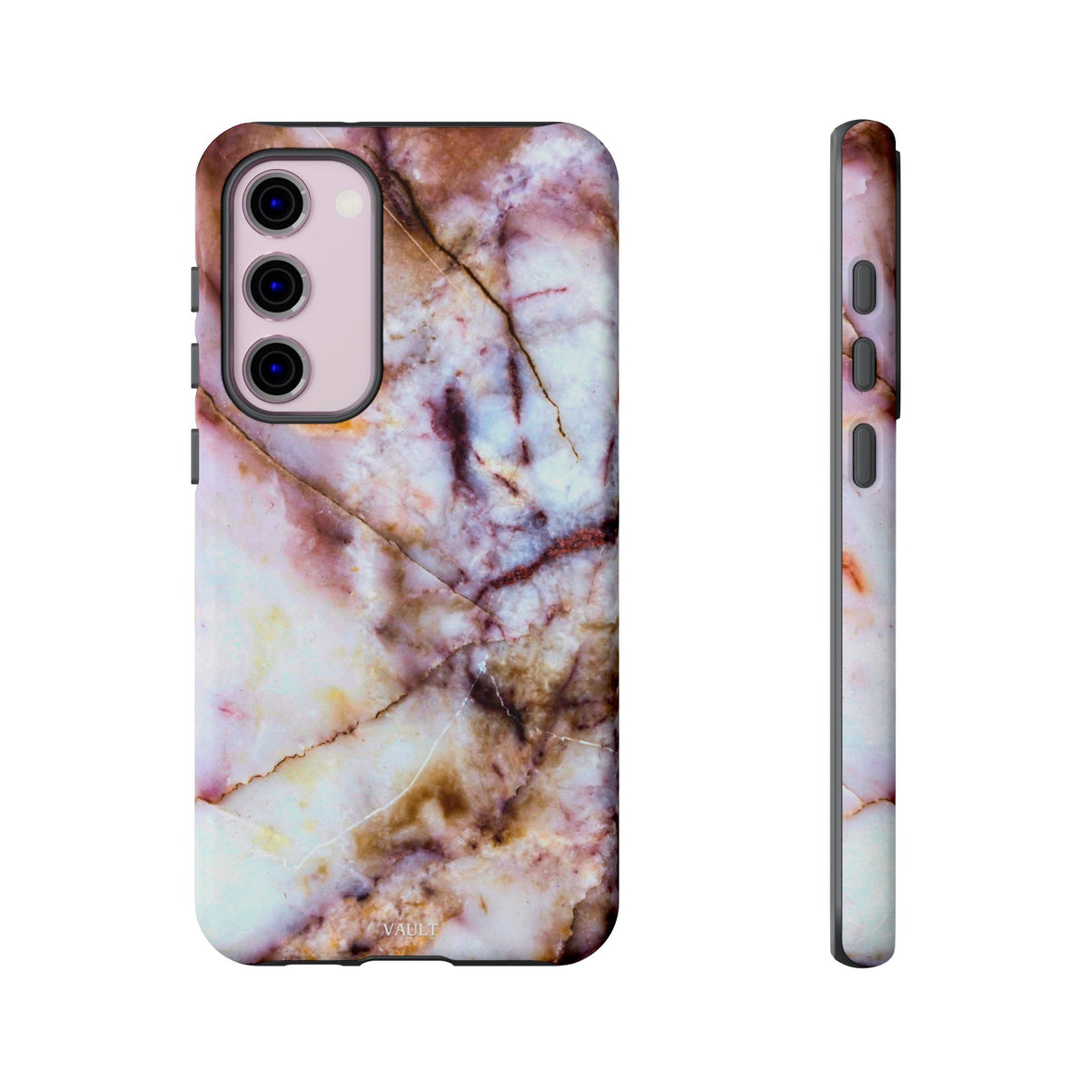 Marble Vein Tough Phone Case — Pink Quartz Protective Cover