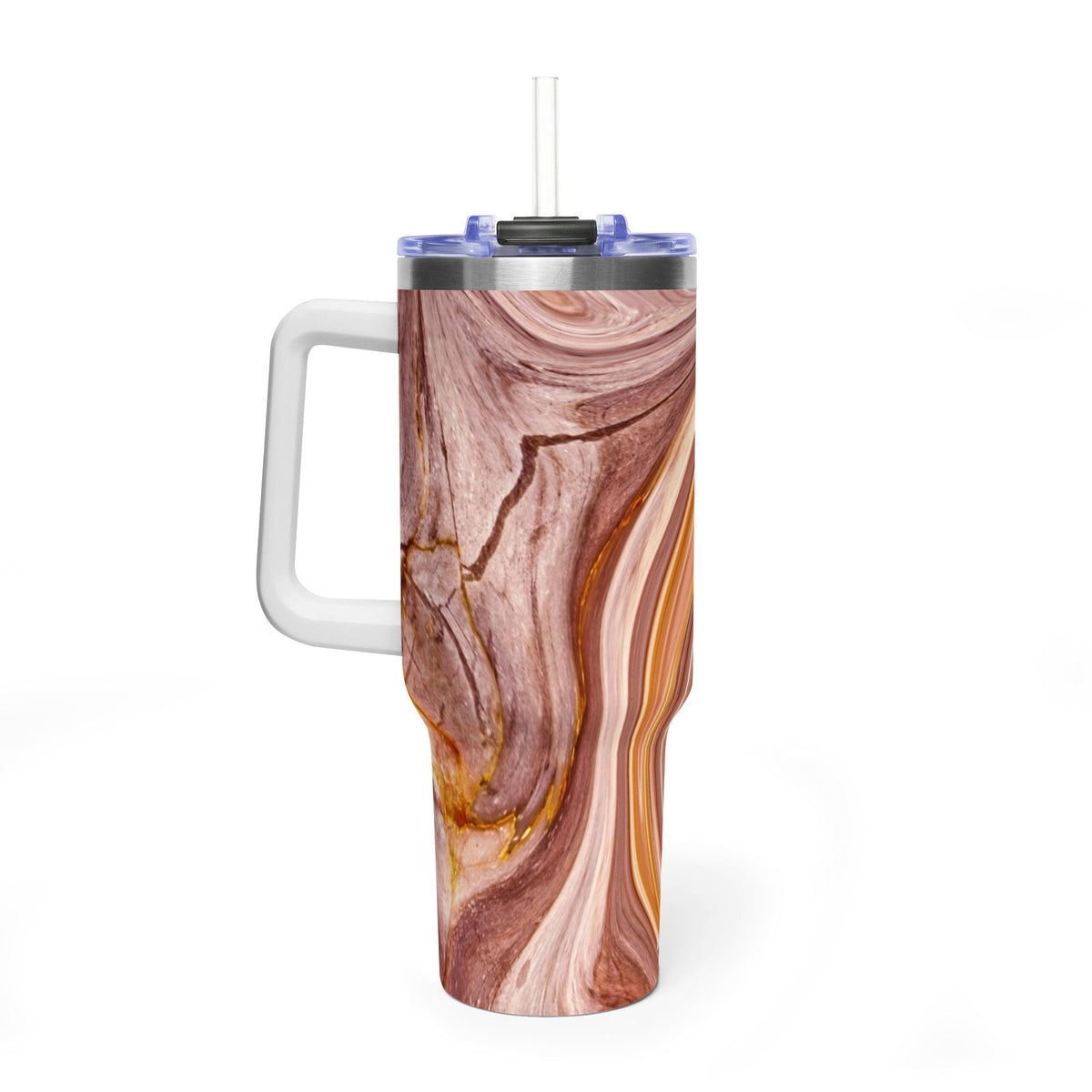 40oz Marble Swirl Thermal Tumbler - Insulated Travel Mug