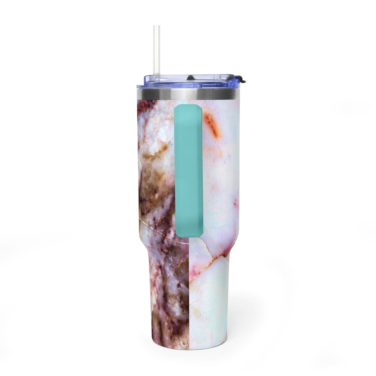 40oz Marble Rose Quartz Vacuum Tumbler – Insulated Travel Mug