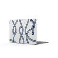 Nautical Rope MacBook Case — Blue Knots on White