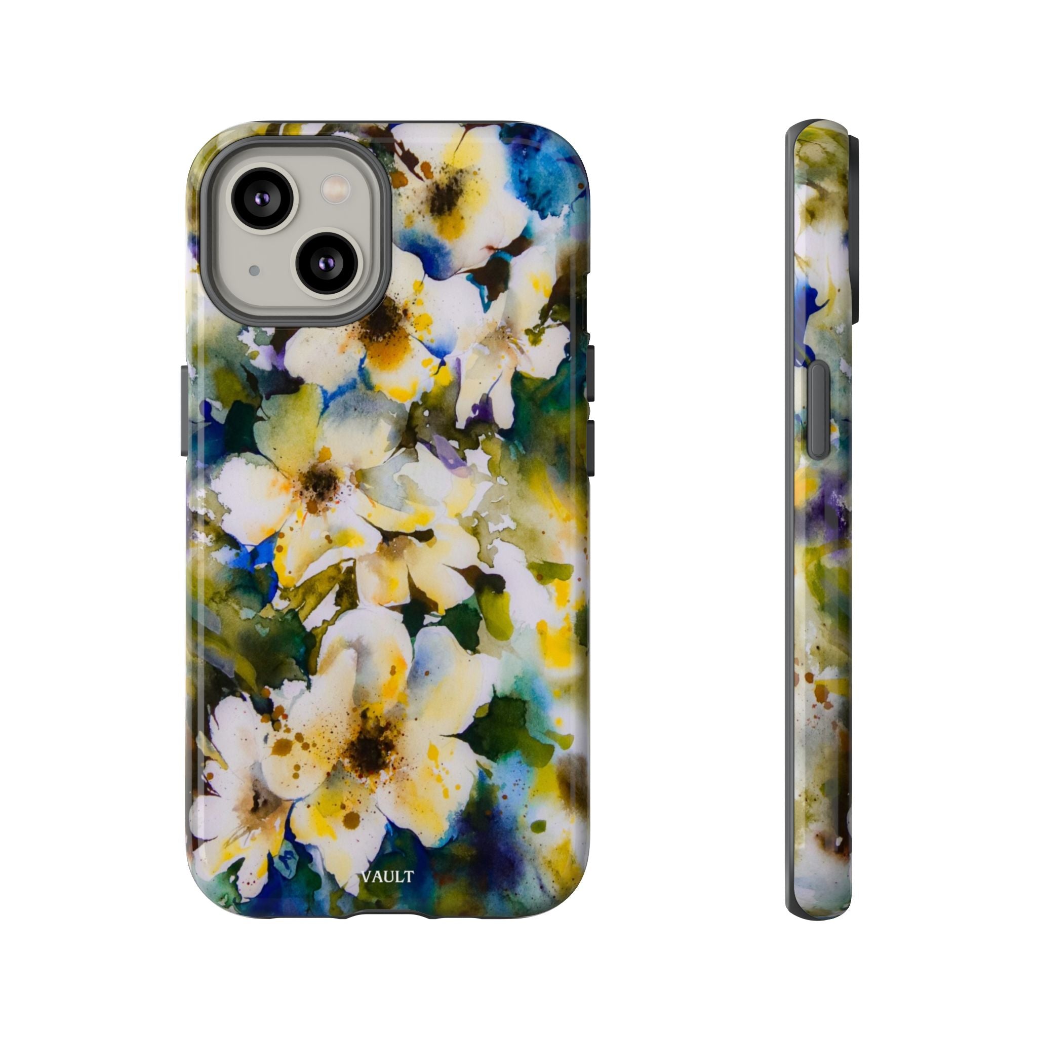 Floral Watercolor Tough Case – Yellow White Blossom Phone Cover