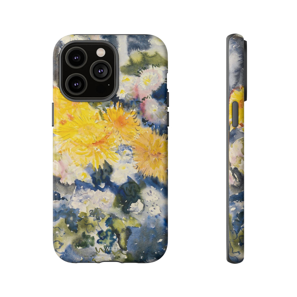Floral Watercolor Phone Case – Yellow Chrysanthemums Design