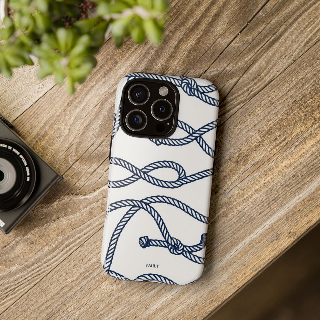 Nautical Rope Tough Case — Protective Phone Cover with Navy Knot Design