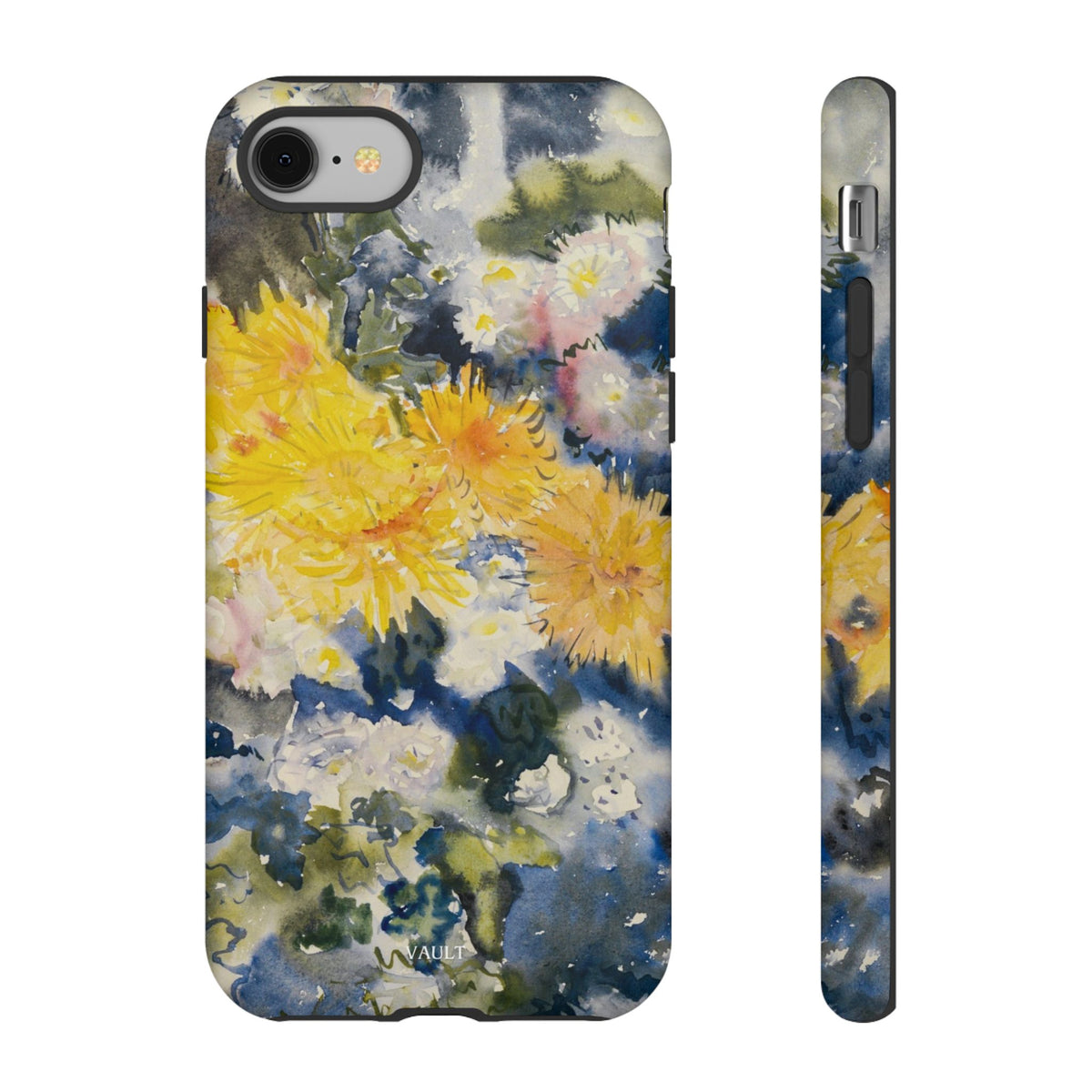 Floral Watercolor Phone Case – Yellow Chrysanthemums Design