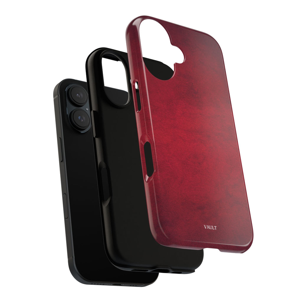 Red Leather Texture Phone Case Impact-Resistant Case
