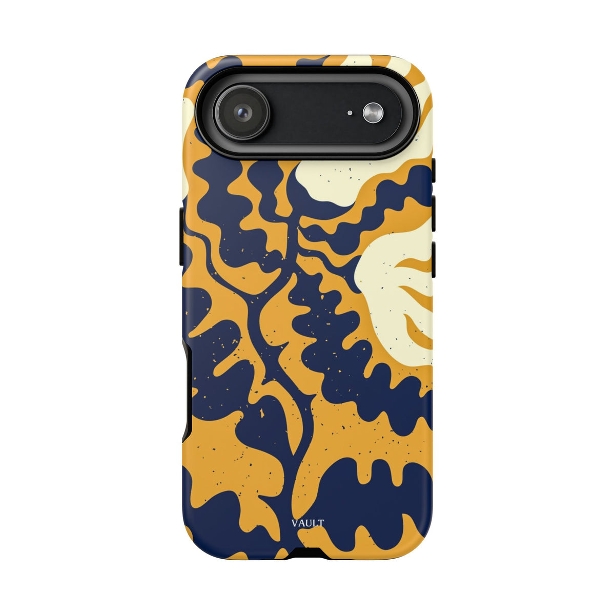 Bold Abstract Floral Phone Case (Navy & Mustard)