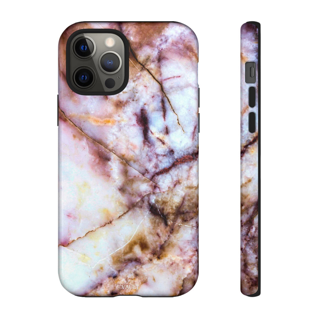 Marble Vein Tough Phone Case — Pink Quartz Protective Cover