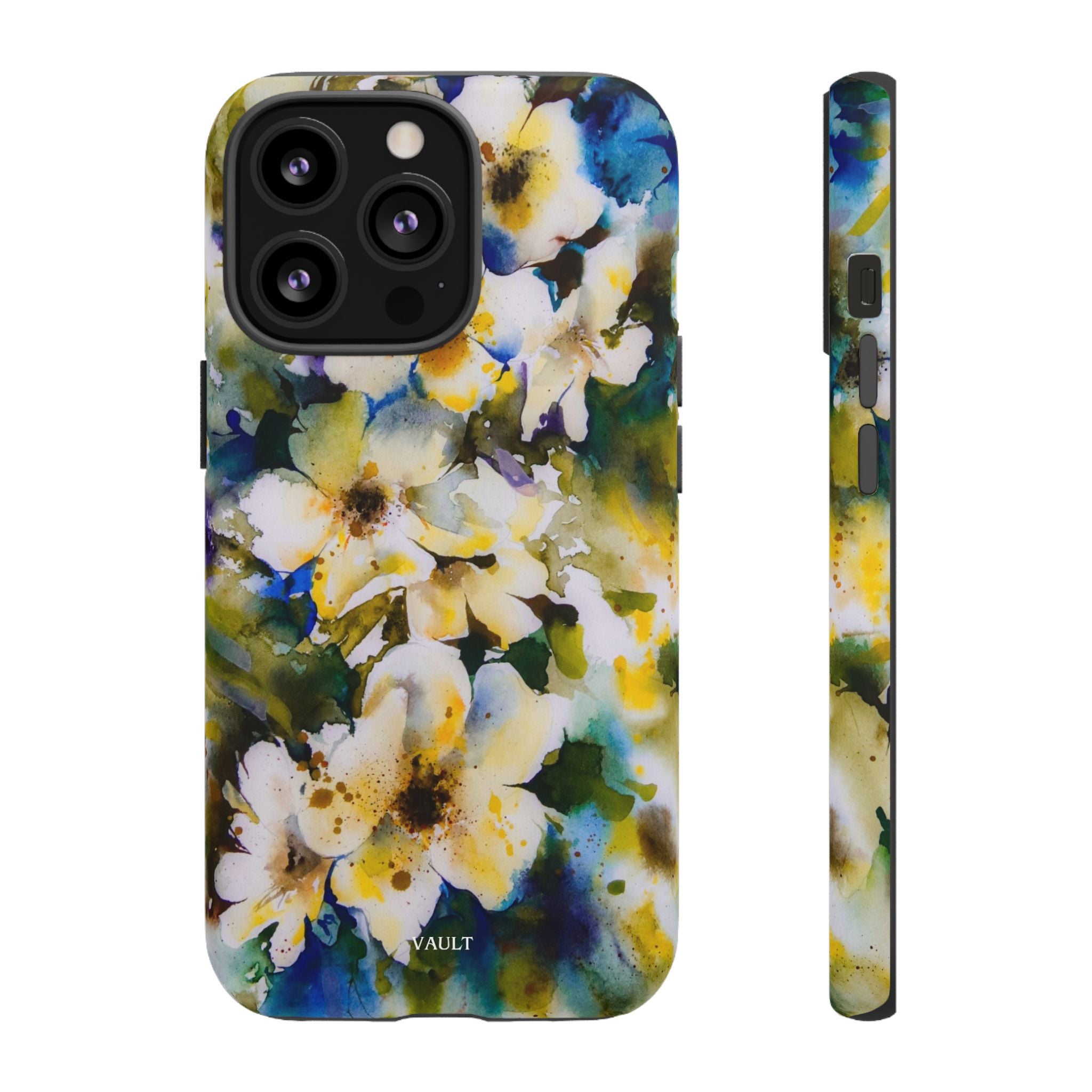 Floral Watercolor Tough Case – Yellow White Blossom Phone Cover
