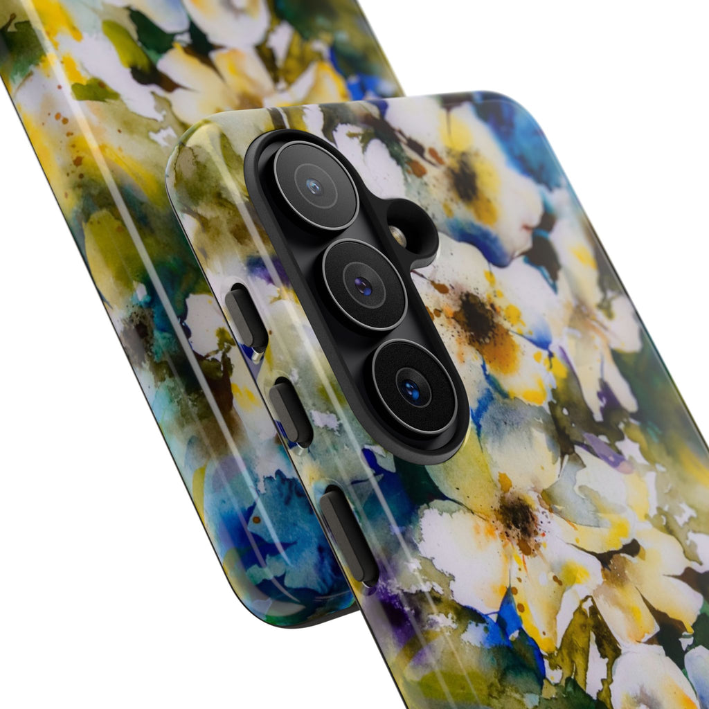 Floral Watercolor Tough Case – Yellow White Blossom Phone Cover