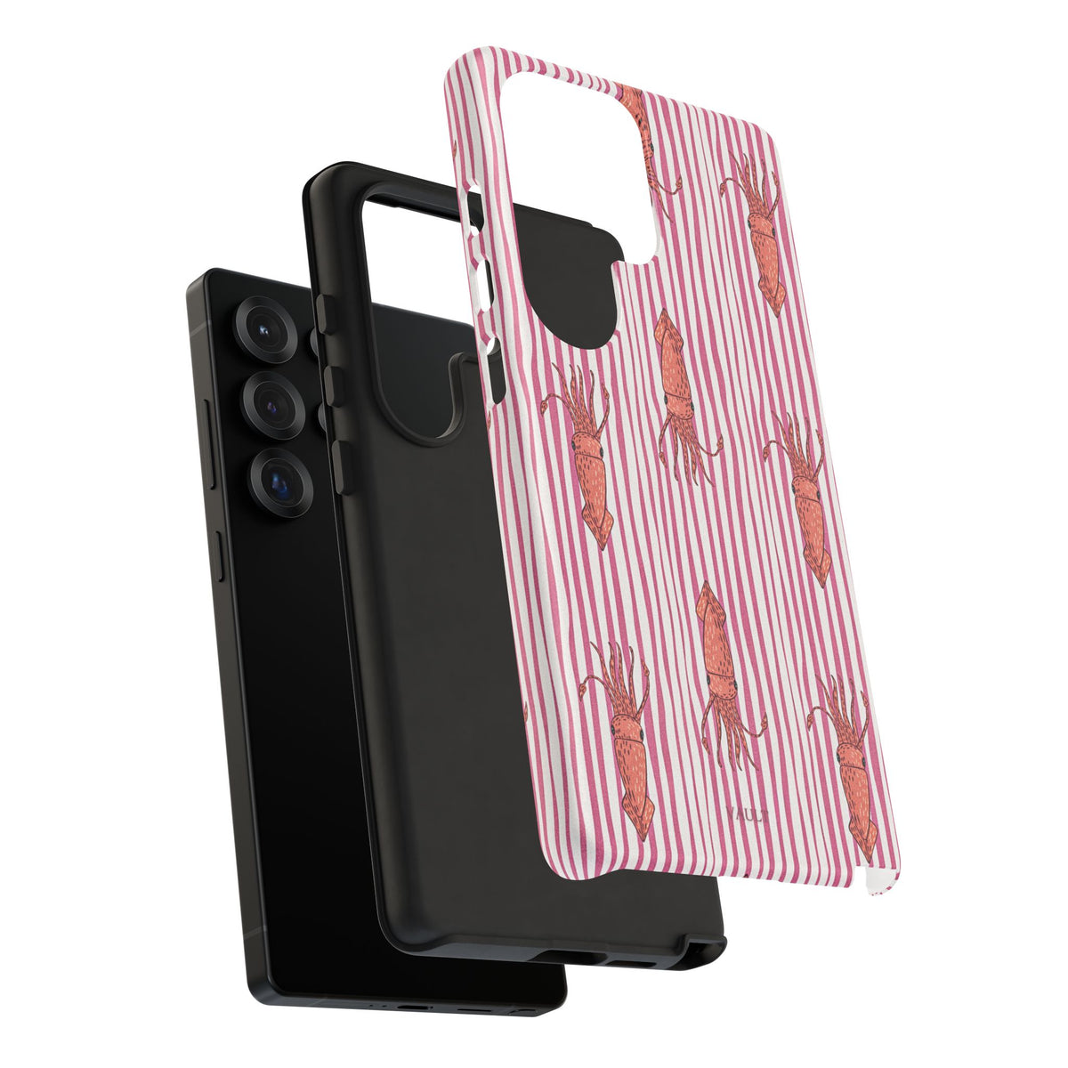 Squid Stripe Phone Case — Pink Nautical Sea Creature Pattern