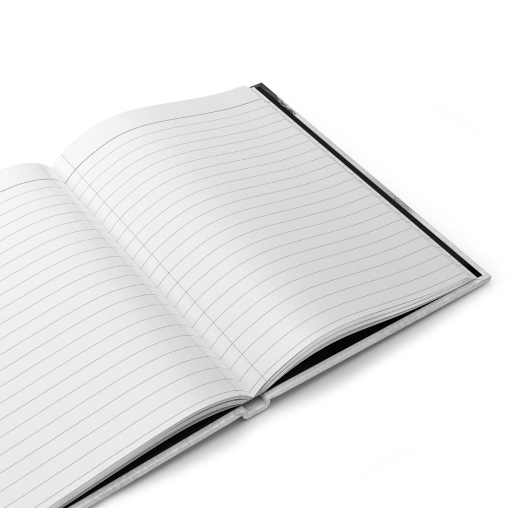 Marble Wave Hardcover Journal — Black & White Abstract Notepad