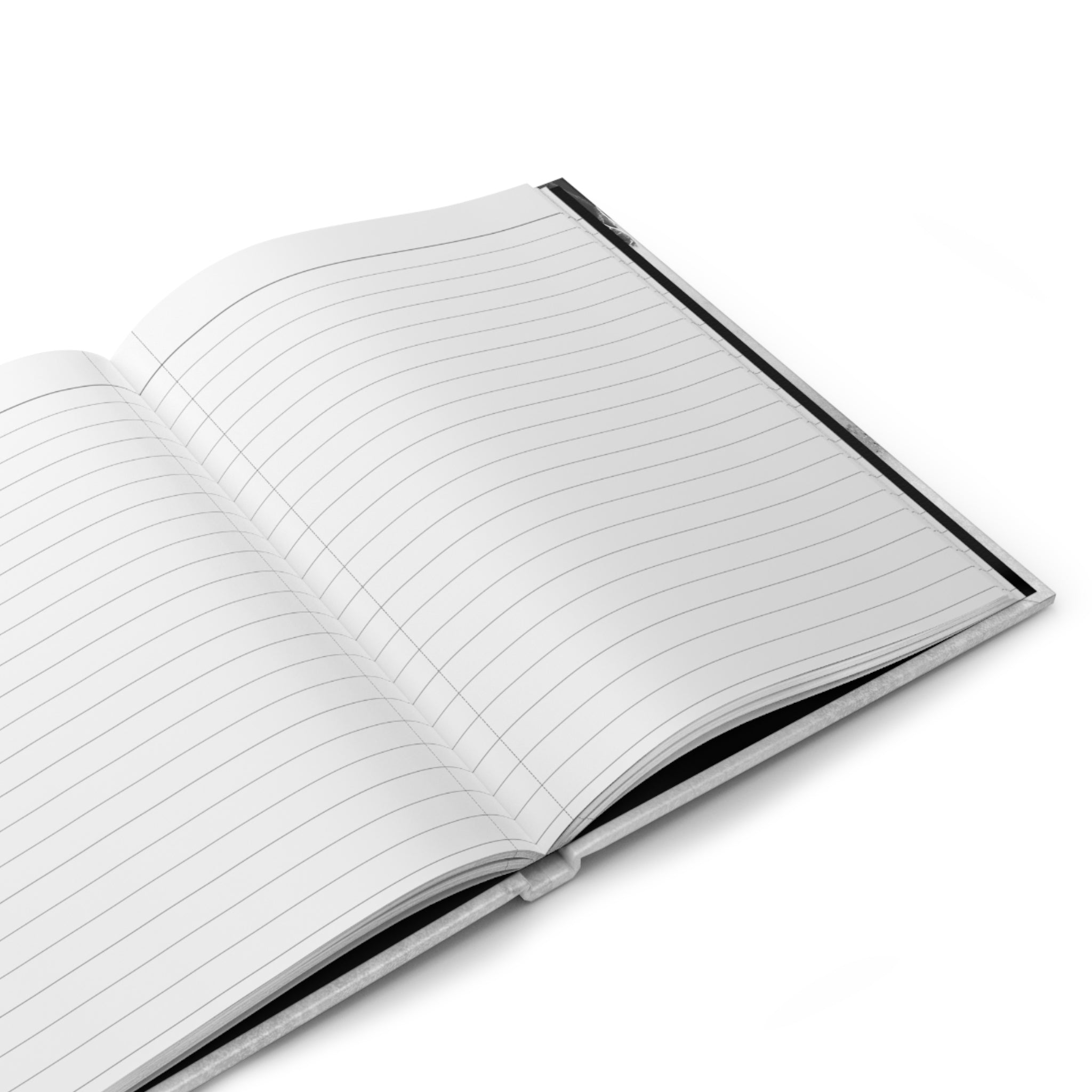 Marble Wave Hardcover Journal — Black & White Abstract Notepad