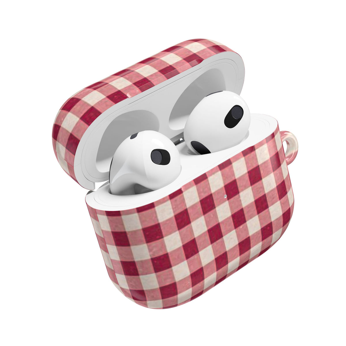 Plaid AirPod Case — Red Buffalo Check Protective Cover