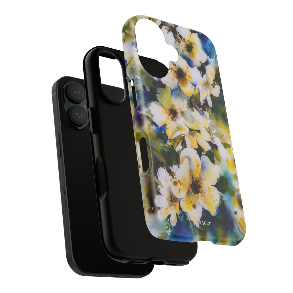 Floral Watercolor Tough Case – Yellow White Blossom Phone Cover