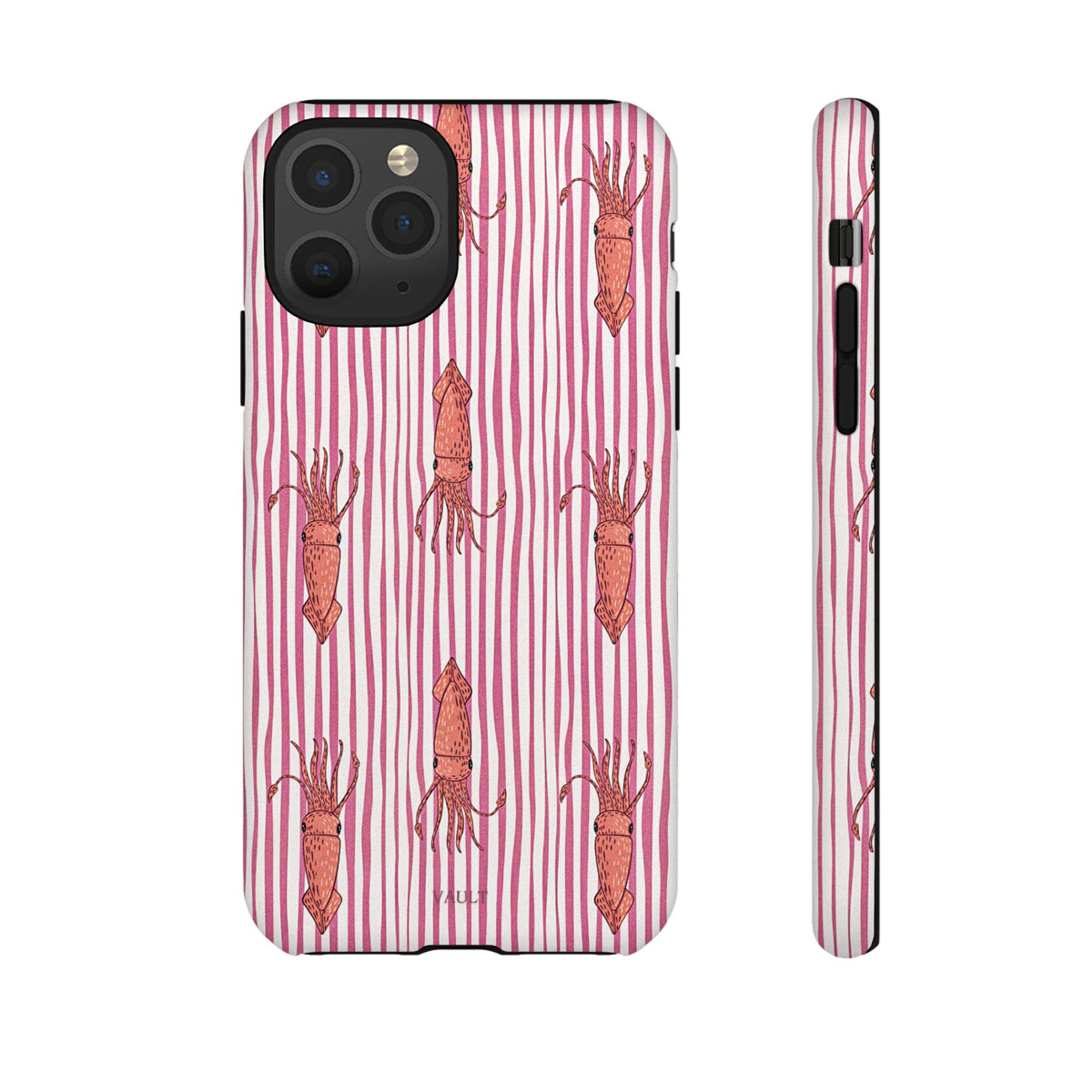 Squid Stripe Phone Case — Pink Nautical Sea Creature Pattern