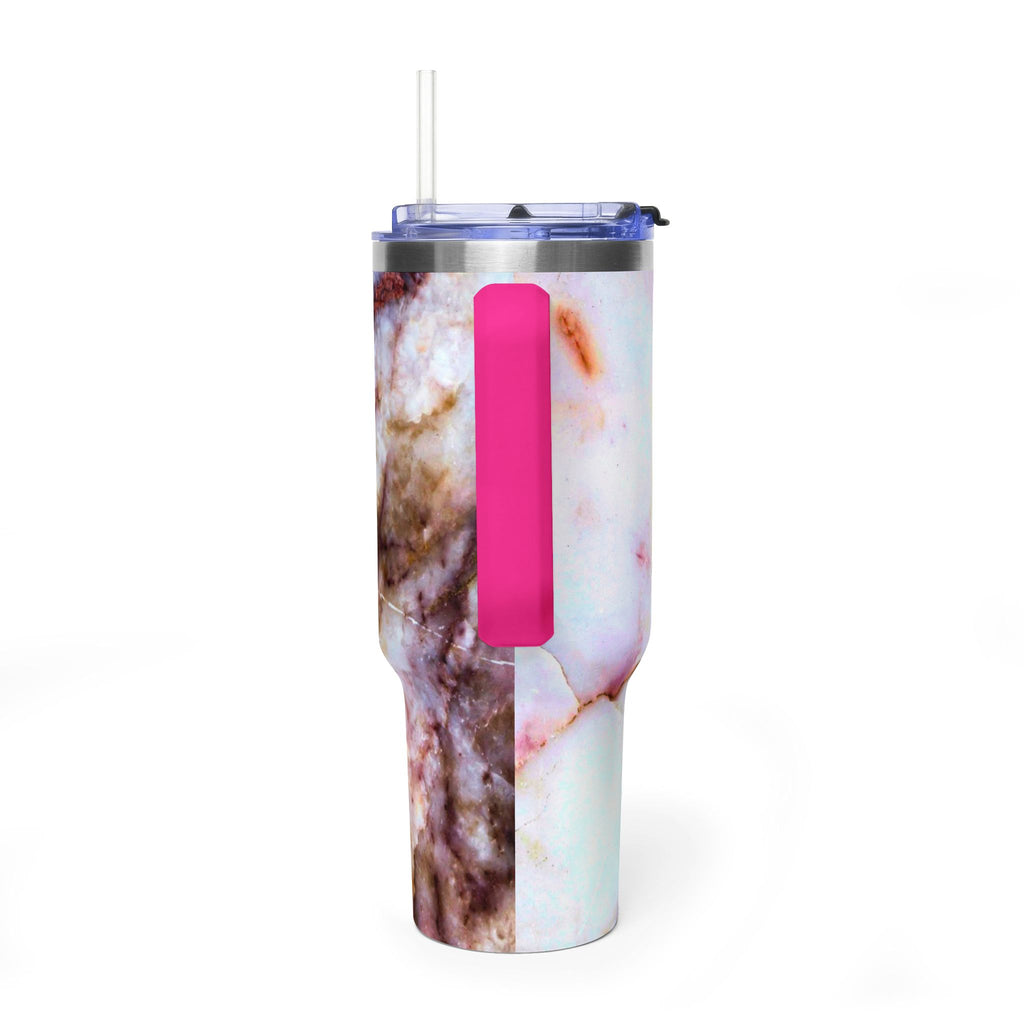 40oz Marble Rose Quartz Vacuum Tumbler – Insulated Travel Mug