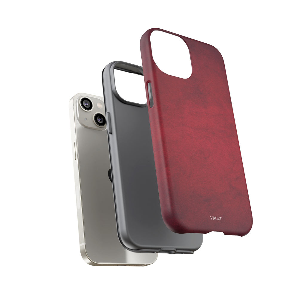 Red Leather Texture Phone Case Impact-Resistant Case