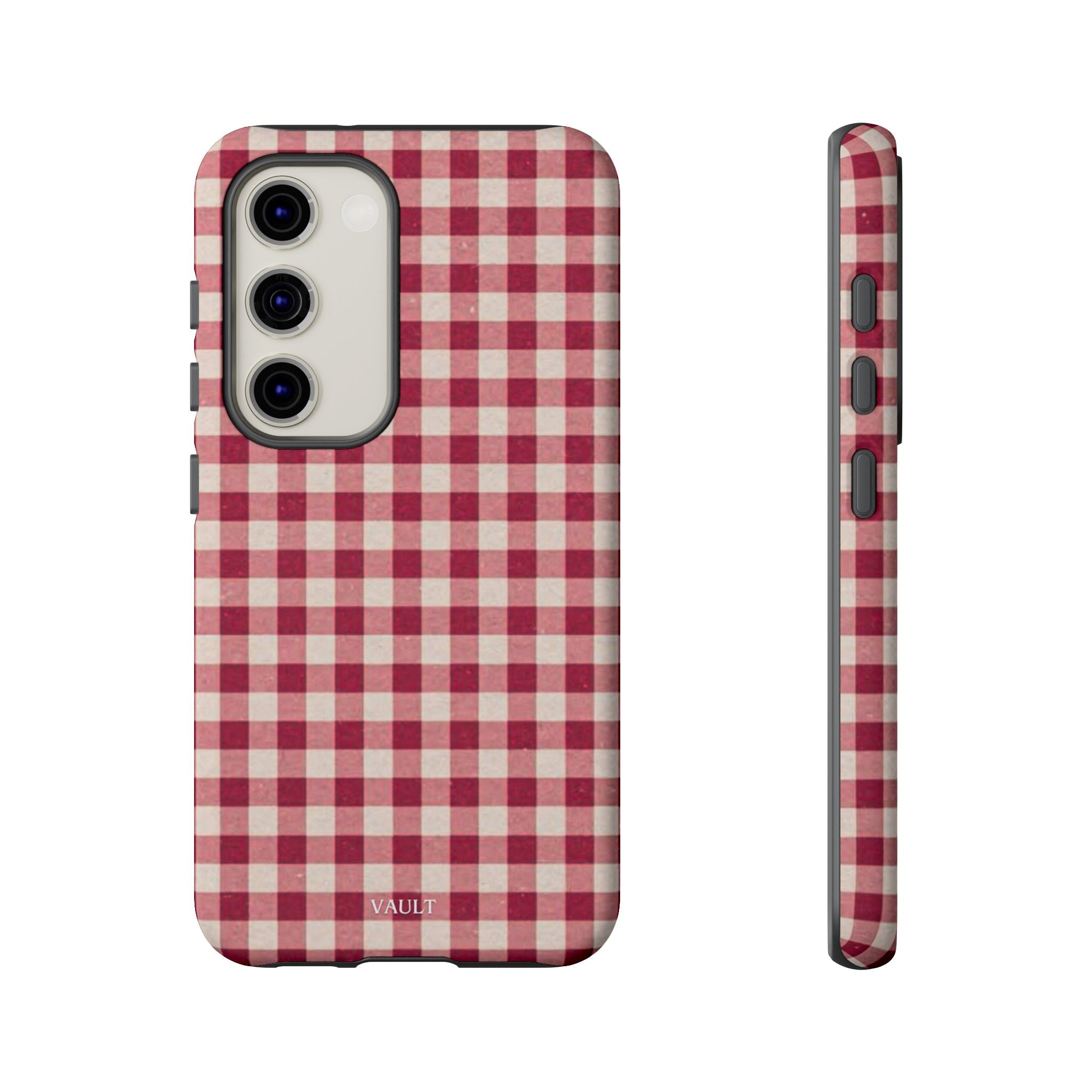 Gingham Phone Case — Red Plaid Tough Case