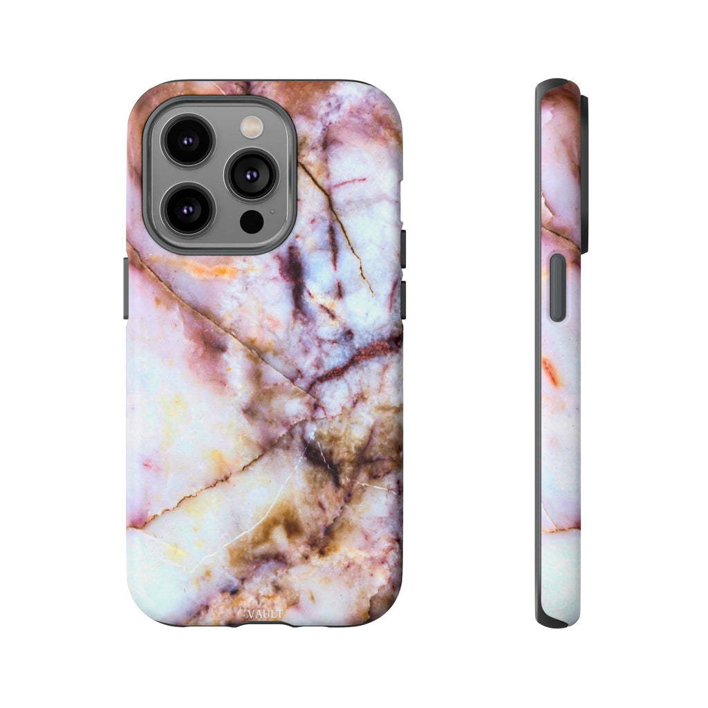 Marble Vein Tough Phone Case — Pink Quartz Protective Cover