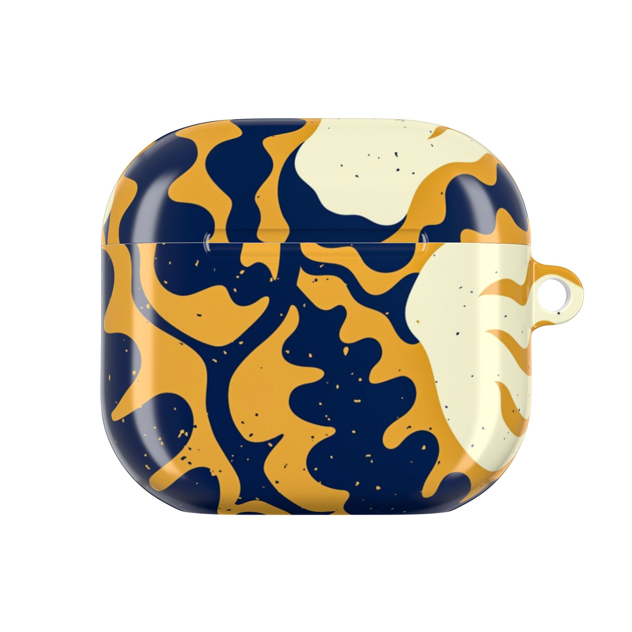 Abstract Navy & Mustard Swirl AirPod Case — Protective Designer Cover