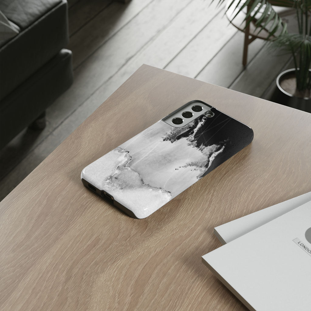 Marble Ink Tough Case — Black & White Abstract Phone Cover