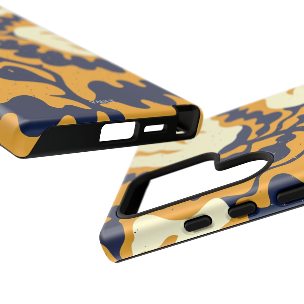 Bold Abstract Floral Phone Case (Navy & Mustard)