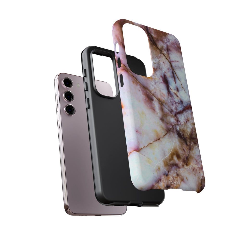 Marble Vein Tough Phone Case — Pink Quartz Protective Cover
