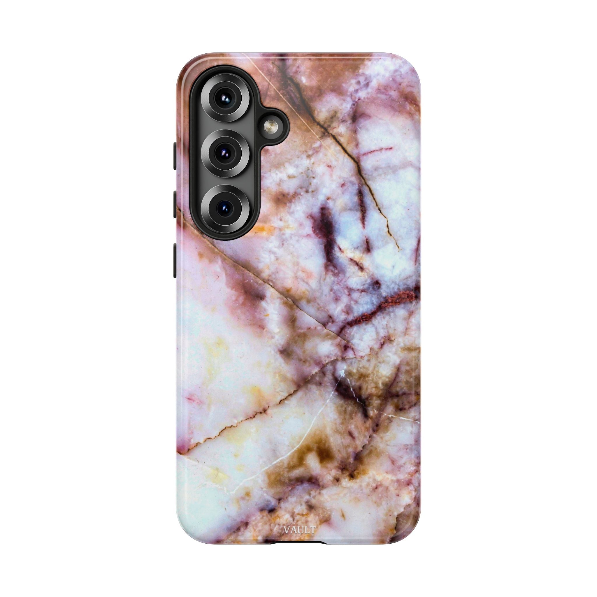 Marble Vein Tough Phone Case — Pink Quartz Protective Cover