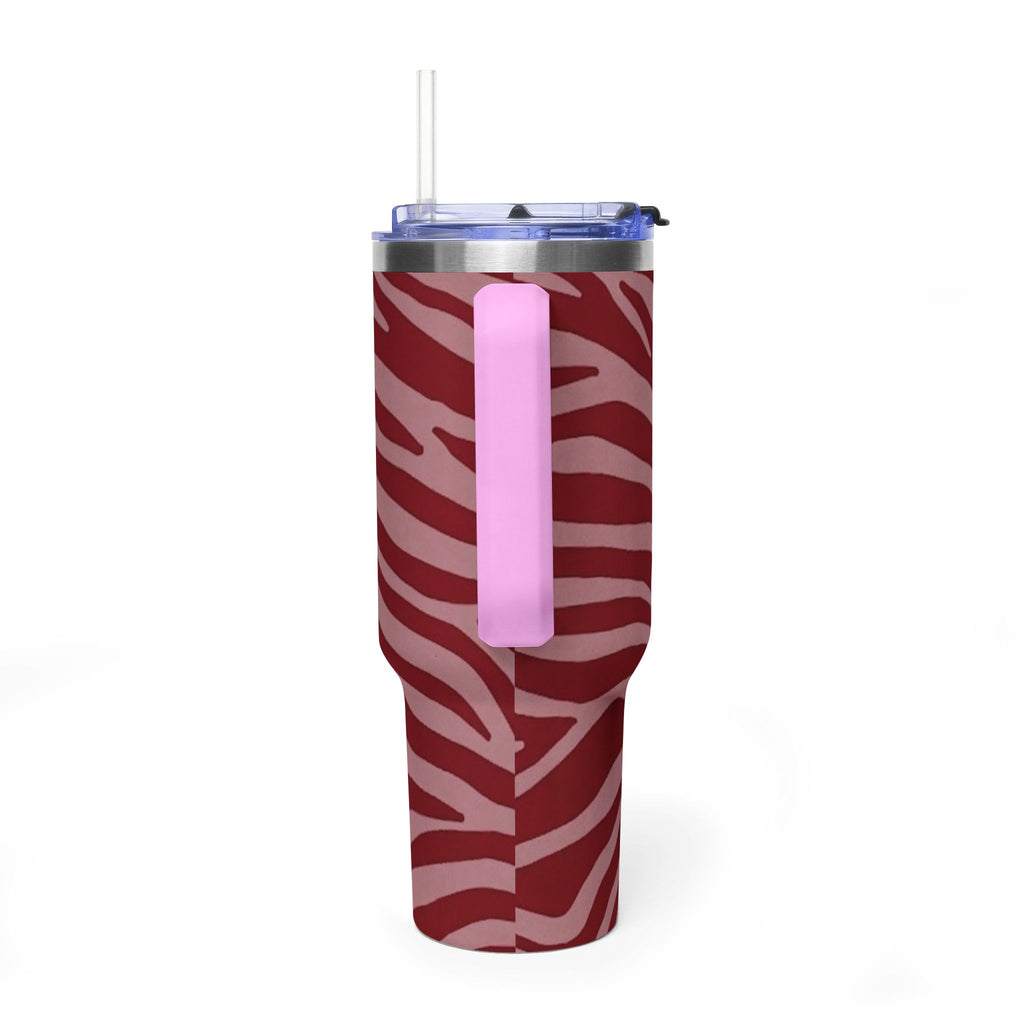 40oz Red Zebra Print Tumbler - Vacuum Insulated Travel Cup