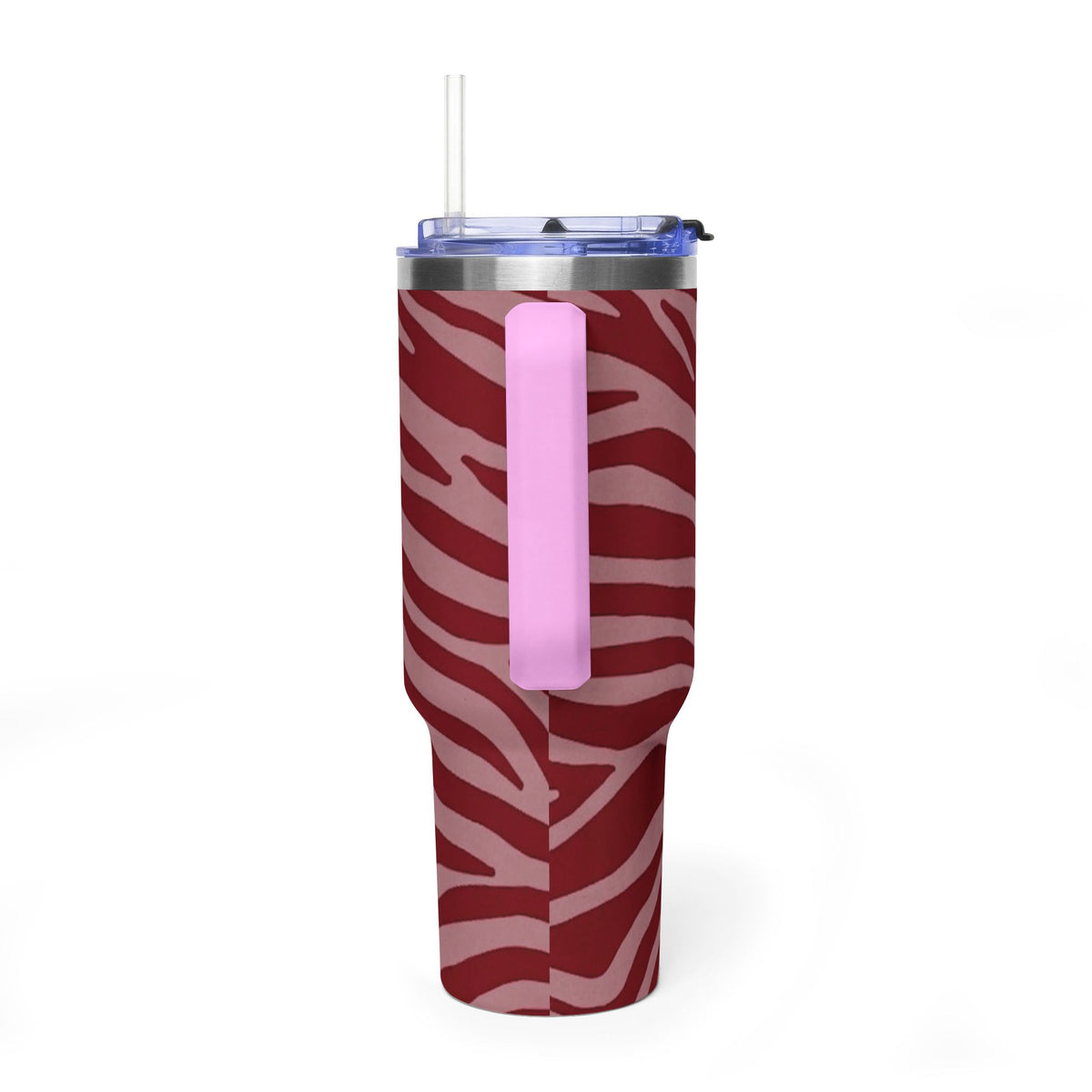 40oz Red Zebra Print Tumbler - Vacuum Insulated Travel Cup