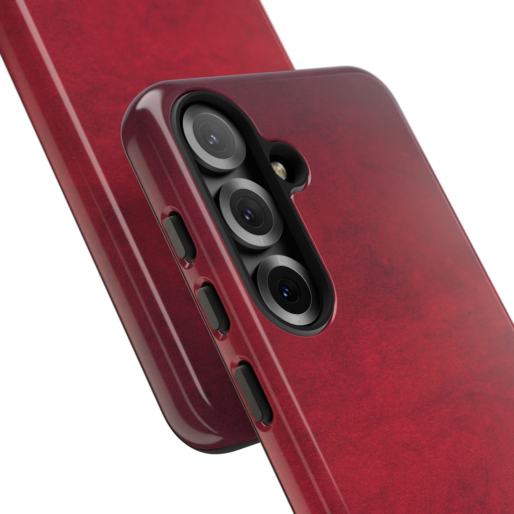 Red Leather Texture Phone Case Impact-Resistant Case