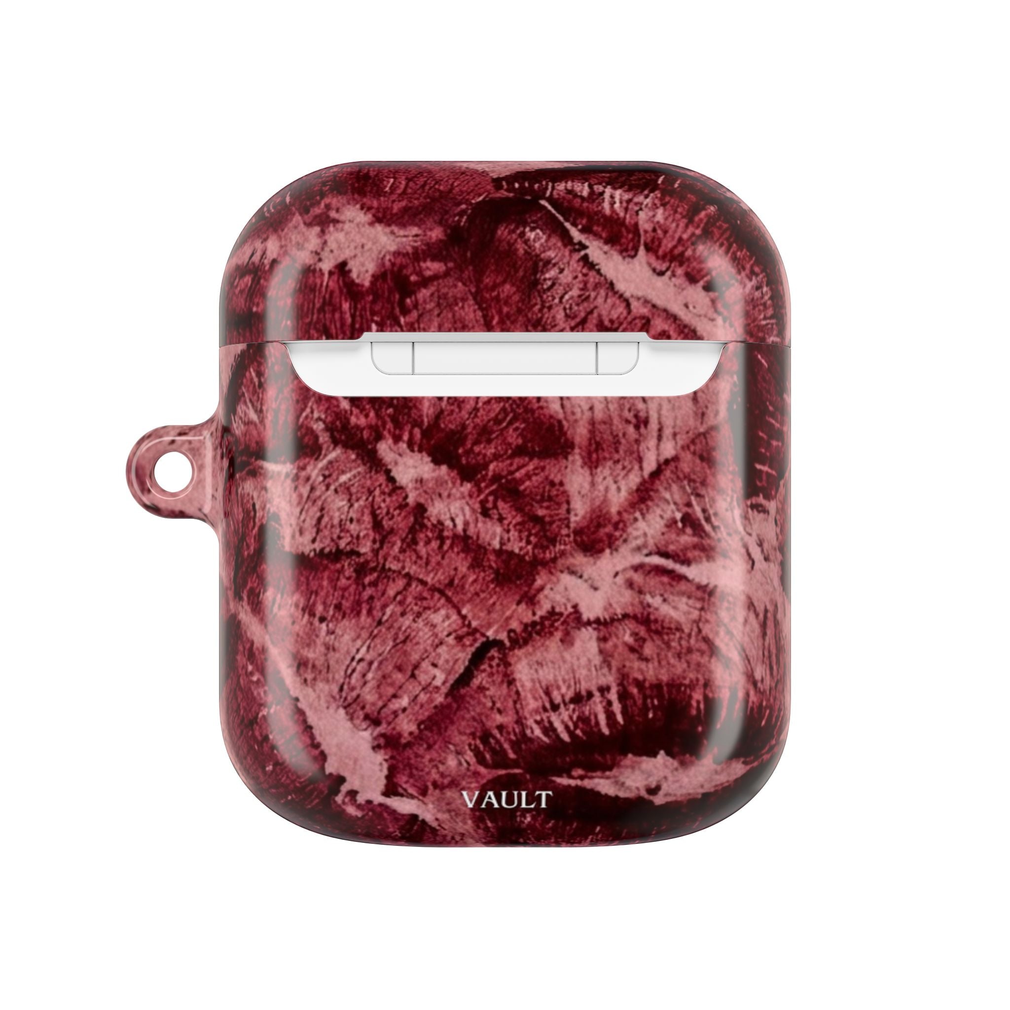 Maroon Kiss-Print AirPod Case
