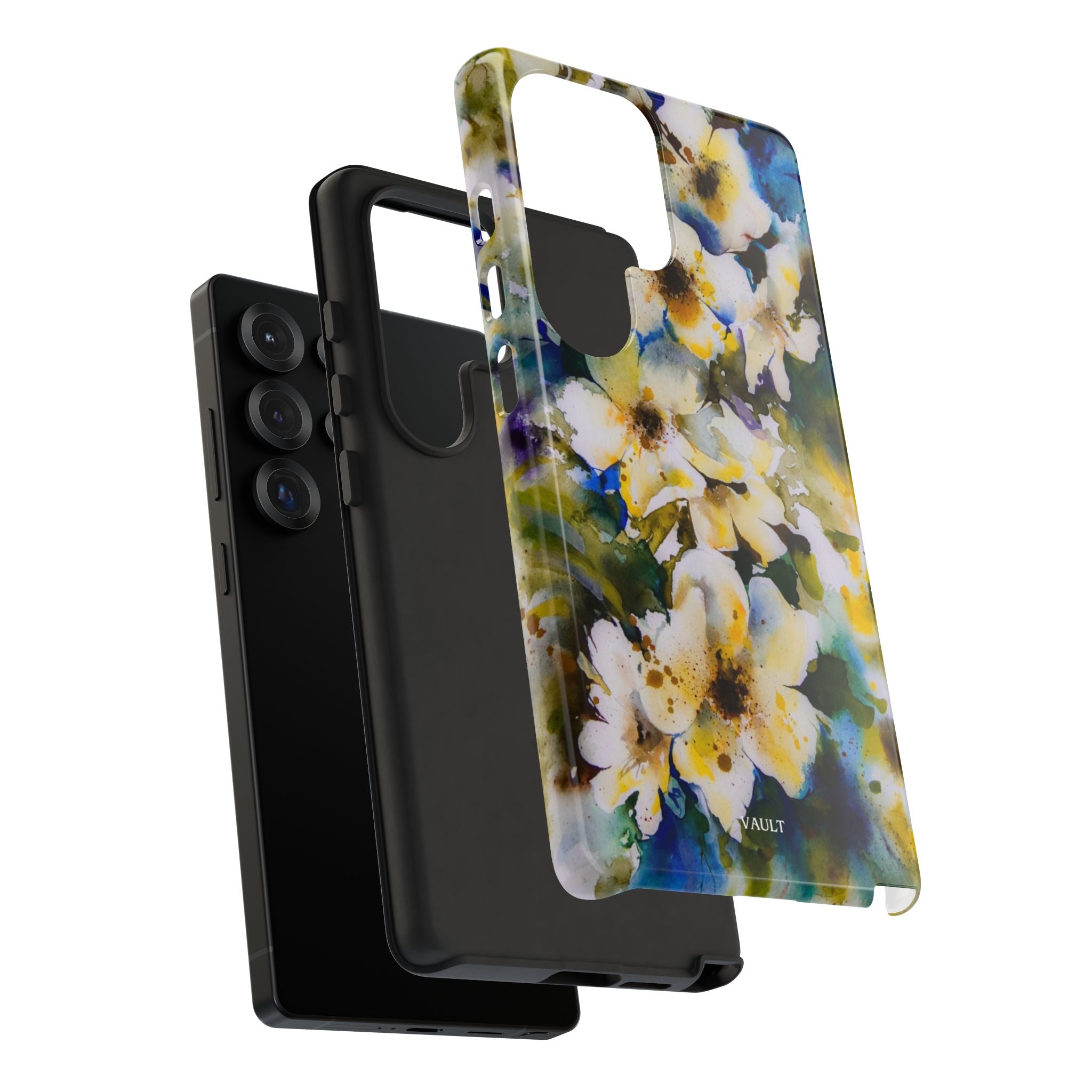 Floral Watercolor Tough Case – Yellow White Blossom Phone Cover