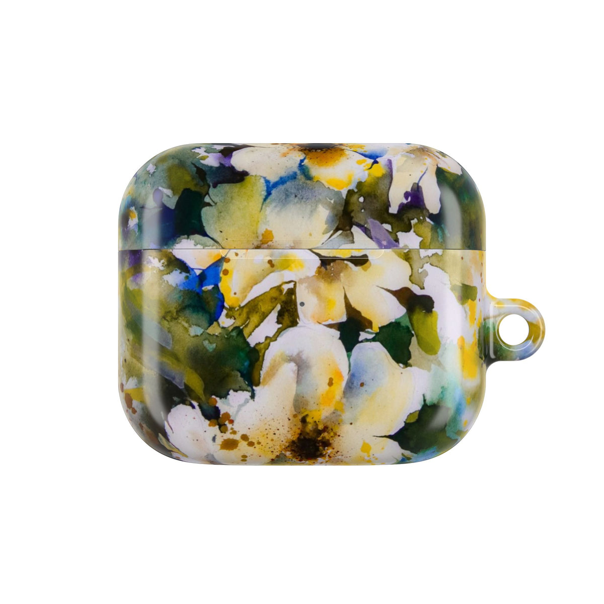 Floral Watercolor AirPod Case — White & Yellow Blossom Protective Cover