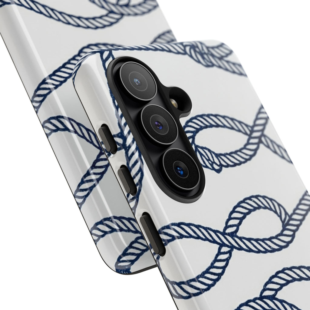Nautical Rope Tough Case — Protective Phone Cover with Navy Knot Design