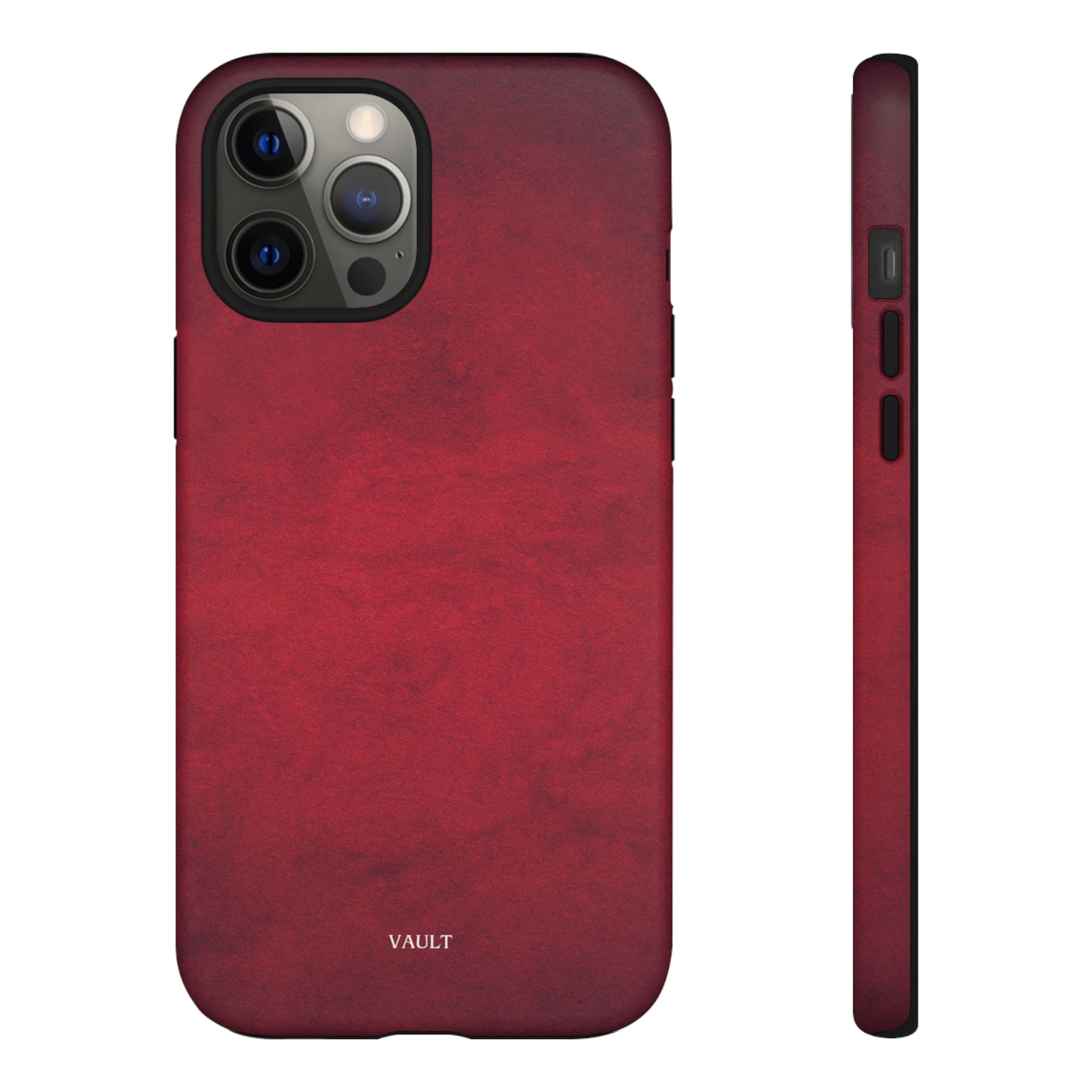 Red Leather Texture Phone Case Impact-Resistant Case