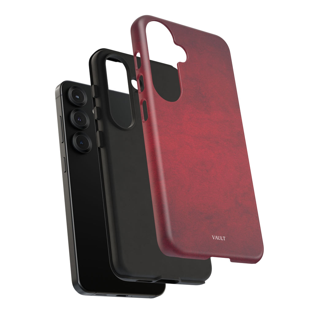 Red Leather Texture Phone Case Impact-Resistant Case