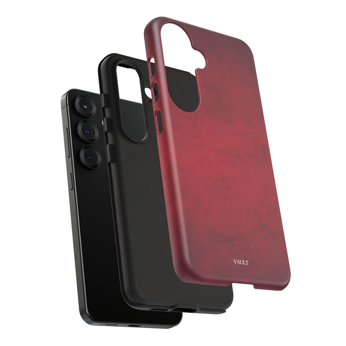 Red Leather Texture Phone Case Impact-Resistant Case