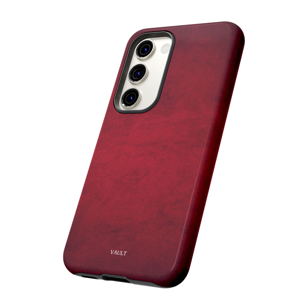 Red Leather Texture Phone Case Impact-Resistant Case