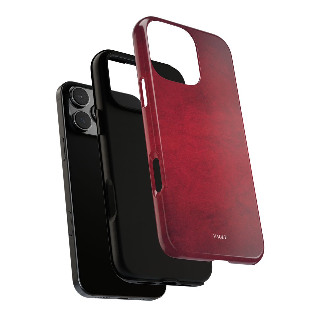 Red Leather Texture Phone Case Impact-Resistant Case