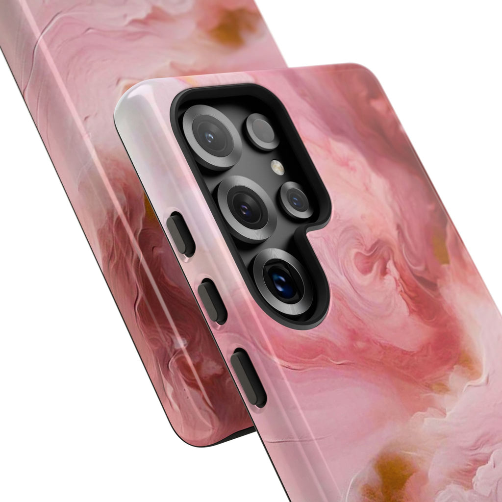 Pink Marble Tough Phone Case — Protective Artistic Phone Cover
