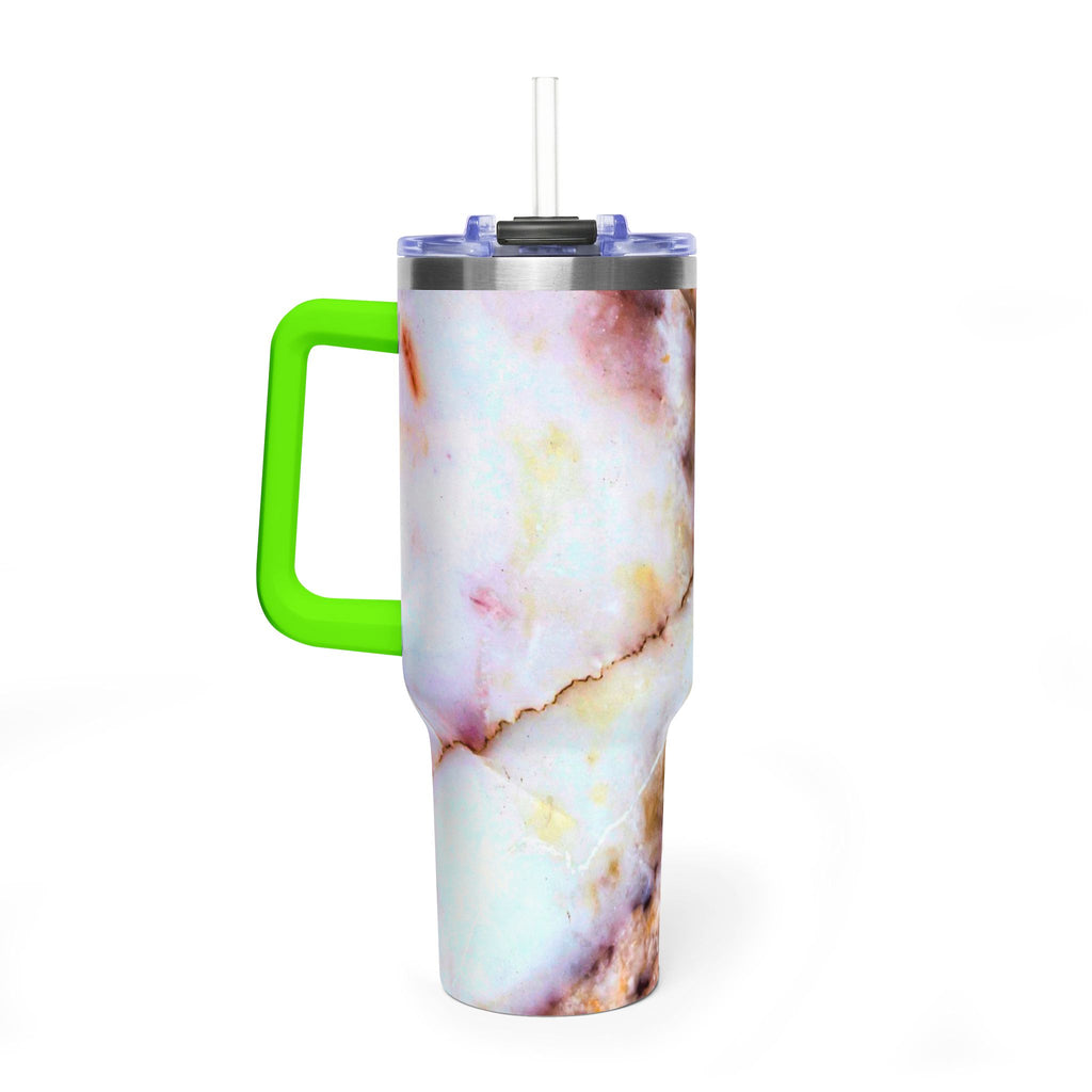 40oz Marble Rose Quartz Vacuum Tumbler – Insulated Travel Mug