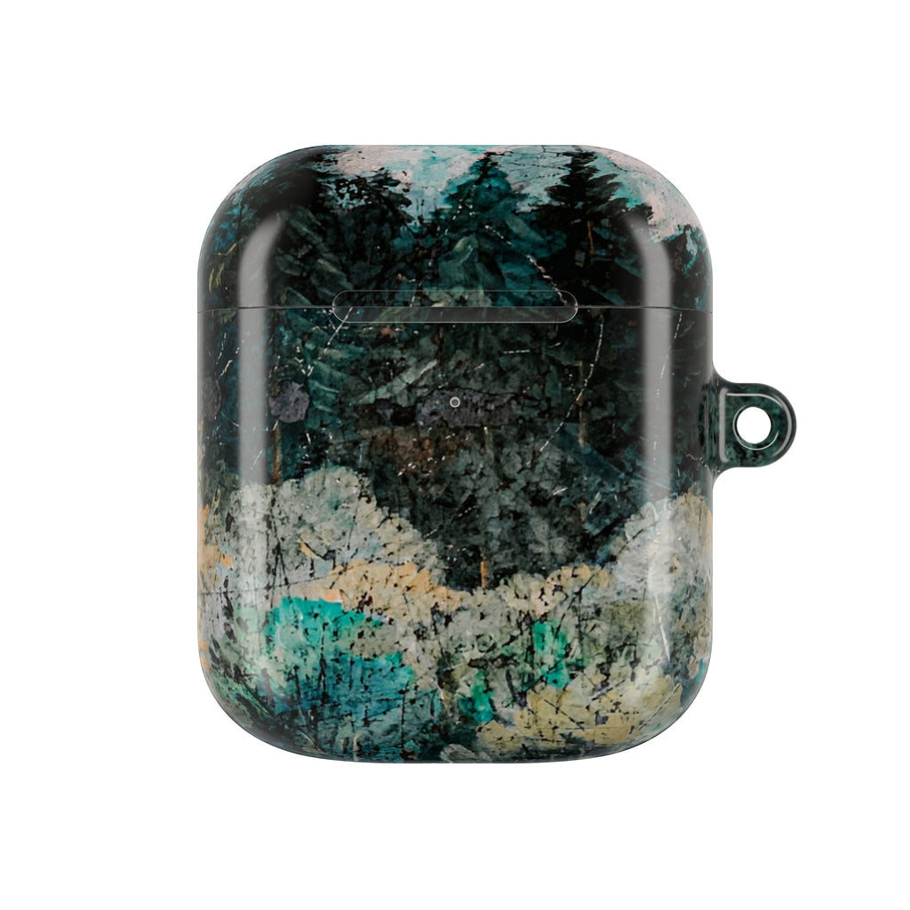 Marbled Forest AirPod Case — Green Teal Abstract Protective Cover