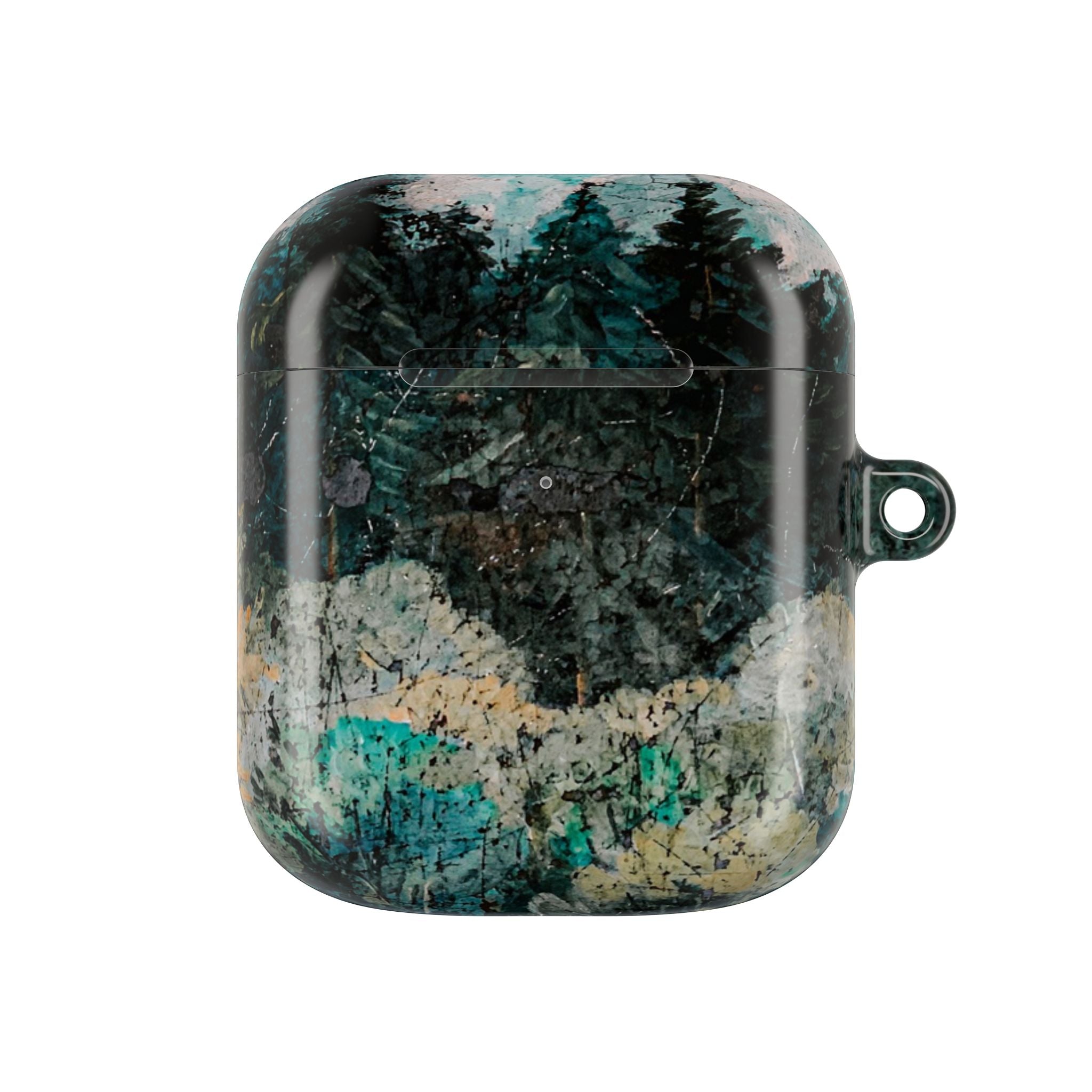 Marbled Forest AirPod Case — Green Teal Abstract Protective Cover
