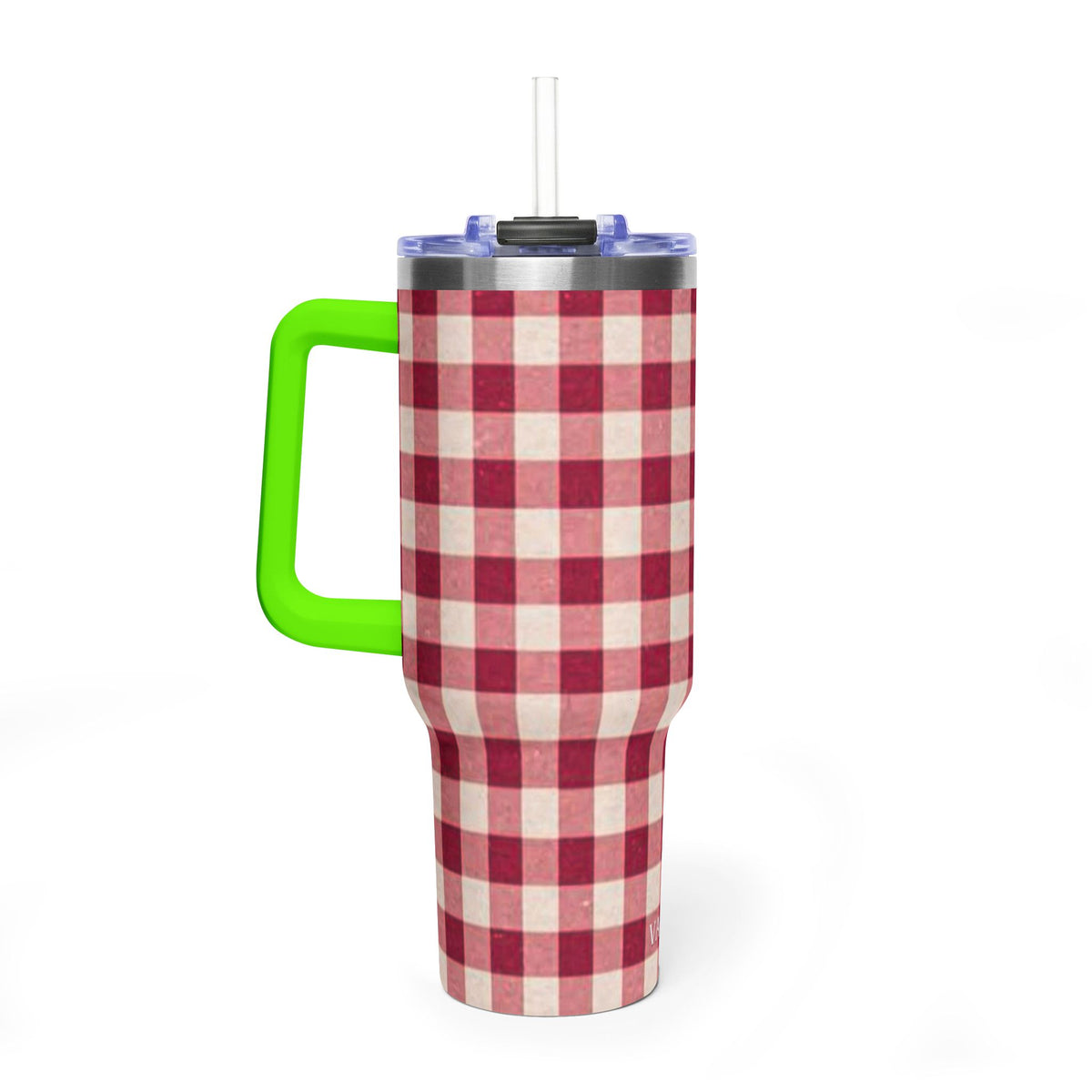 40oz Vacuum Tumbler — Red Buffalo Plaid Insulated Travel Mug
