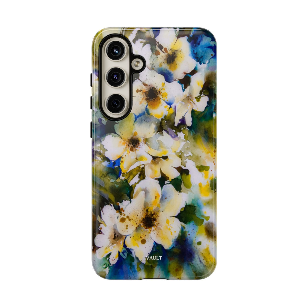 Floral Watercolor Tough Case – Yellow White Blossom Phone Cover