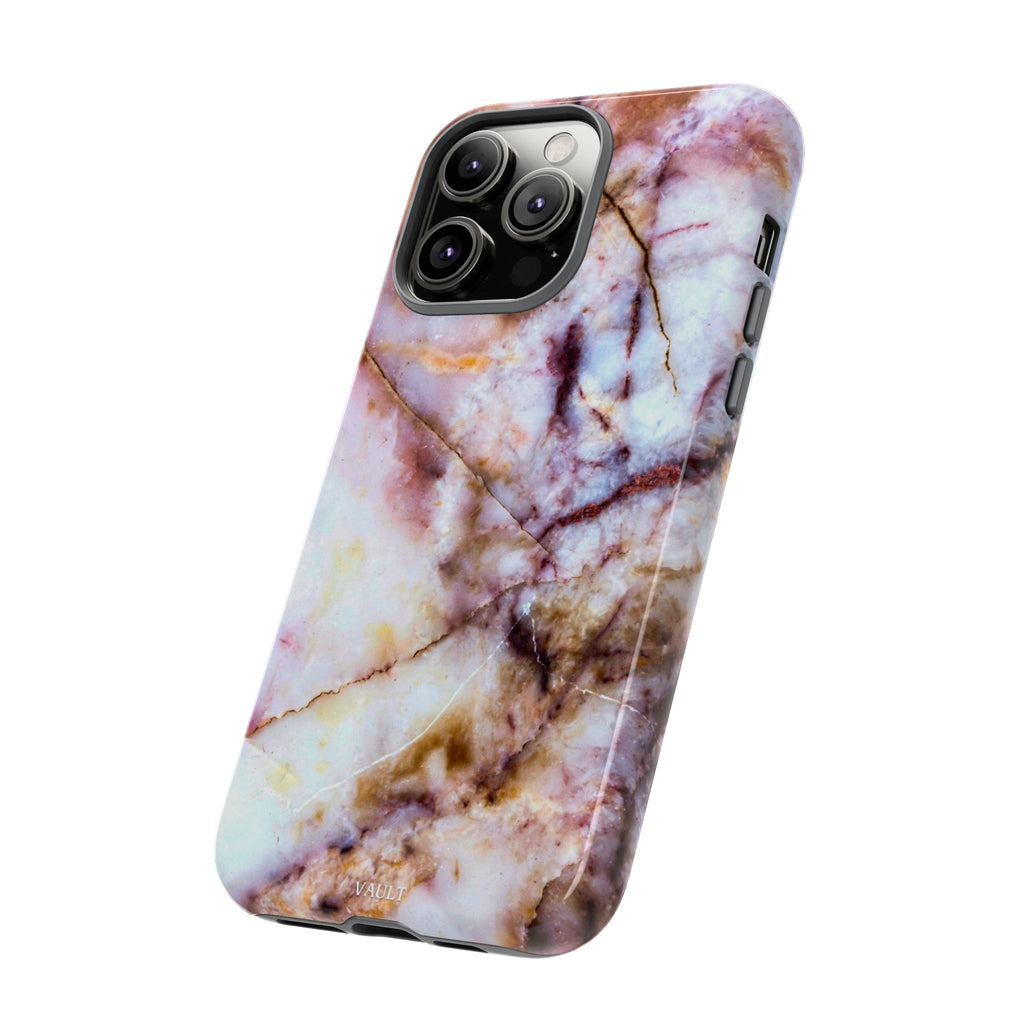 Marble Vein Tough Phone Case — Pink Quartz Protective Cover